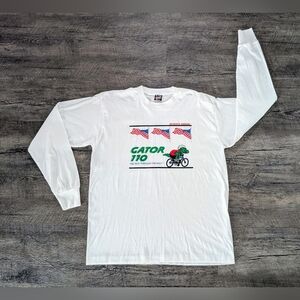 Vintage Gator 110 Bicycle Race Florida Gators Long Sleeve Single Stitch Shirt XL